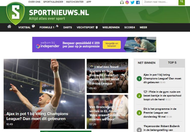 Redacteur bij Sportnieuws.nl