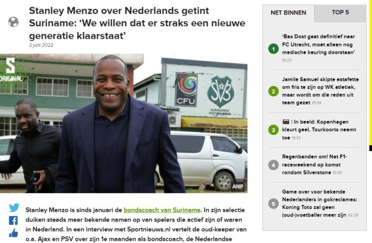 Interview: Bondscoach van Suriname Stanley Menzo