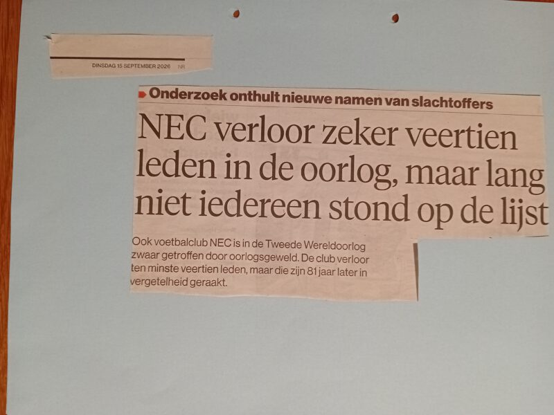 Oorlogsslachtoffers NEC - De Gelderlander